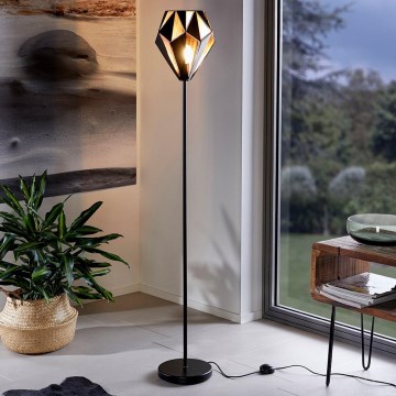 Eglo 62838 - Grīdas stāvlampa CARLTON PRO 1xE27/60W/230V melna