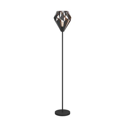 Eglo 62838 - Grīdas stāvlampa CARLTON PRO 1xE27/60W/230V melna
