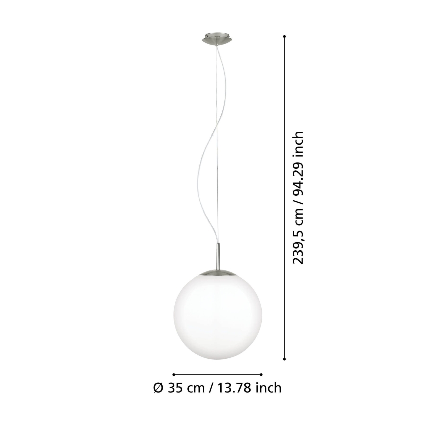 Eglo 63269 - Pakaramais gaismeklis uz vada PIEDALE 1xE27/60W/230V Ø 35 cm matēts hroms