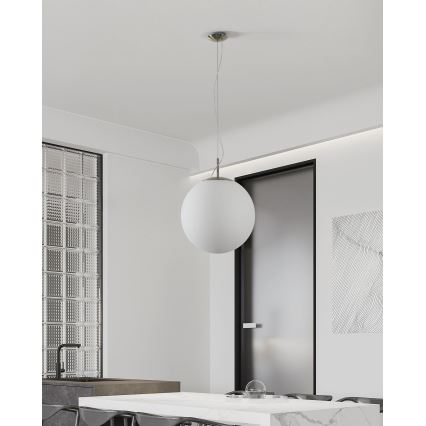 Eglo 63271 - Piekaramā lampa uz troses PIEDALE 1xE27/60W/230V Ø 43 cm matēts hroms