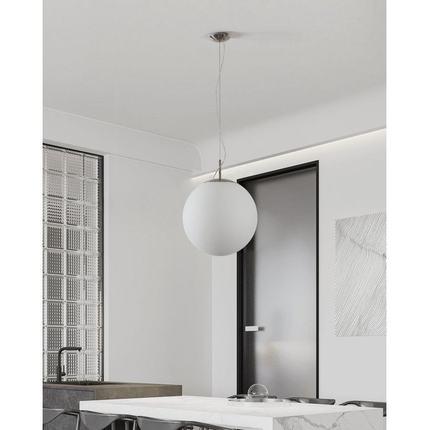 Eglo 63271 - Piekaramā lampa uz troses PIEDALE 1xE27/60W/230V Ø 43 cm matēts hroms