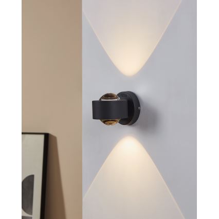 Eglo 64496 - LED sienas gaismeklis ONO PRO 2xLED/2,5W/230V antracīts