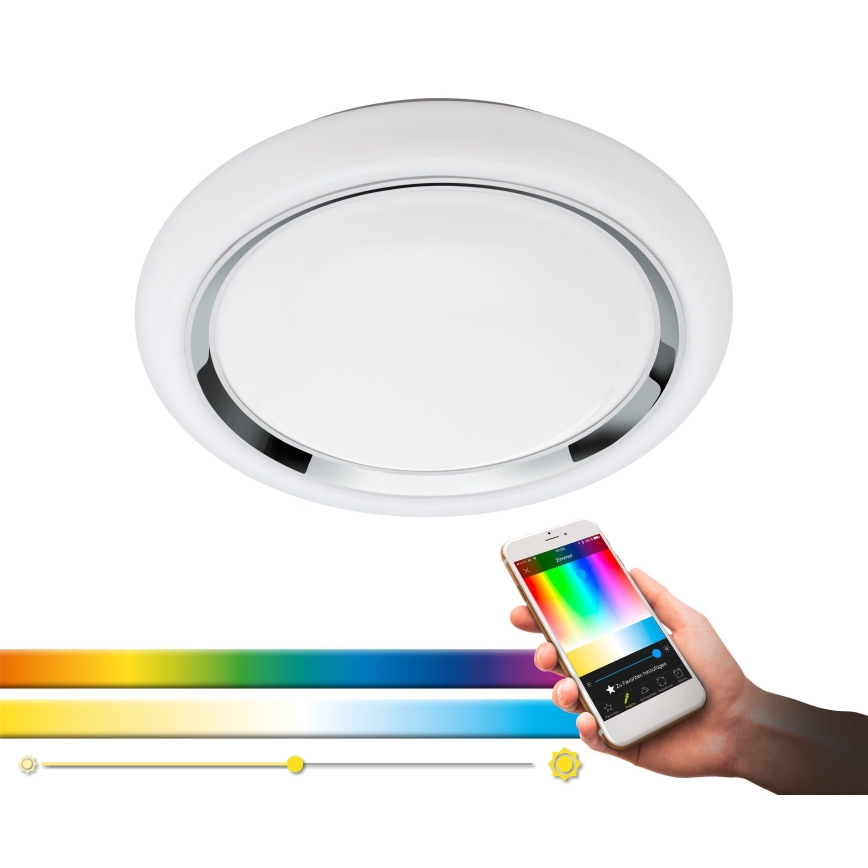 Eglo 64529 - LED RGBW Aptumšojama griestu lampa CAPASSO-C LED/17W/230V balta