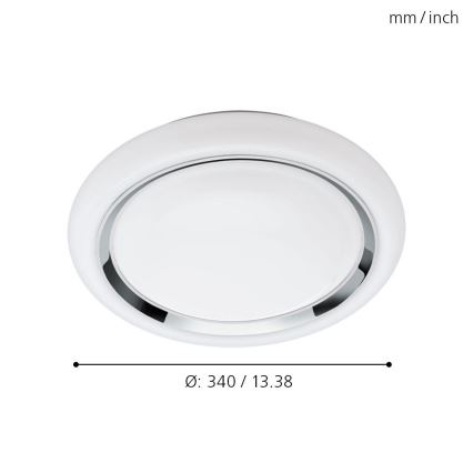 Eglo 64529 - LED RGBW Aptumšojama griestu lampa CAPASSO-C LED/17W/230V balta