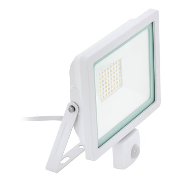Eglo 64877 - LED Prožektors ar sensoru FILETTI LED/50W/230V 3000K IP44 balta
