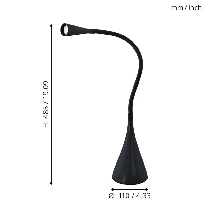 Eglo 64975 - LED Aptumšojama pielāgojama galda lampa SNAPORA PRO LED/3,5W/230V 3000K melna