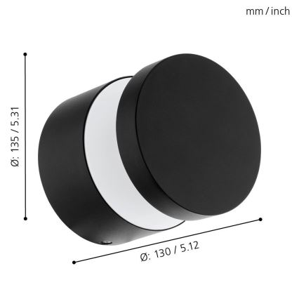 Eglo 65038 - LED āra sienas gaismeklis MELZO PRO LED/11W/230V 3000K IP44 melns