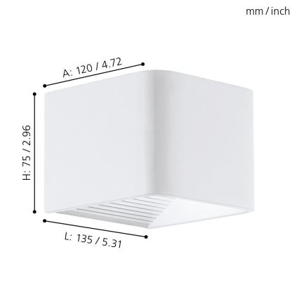Eglo 65043 - LED Āra sienas lampa DONINNI PRO LED/5W/230V IP44 balta