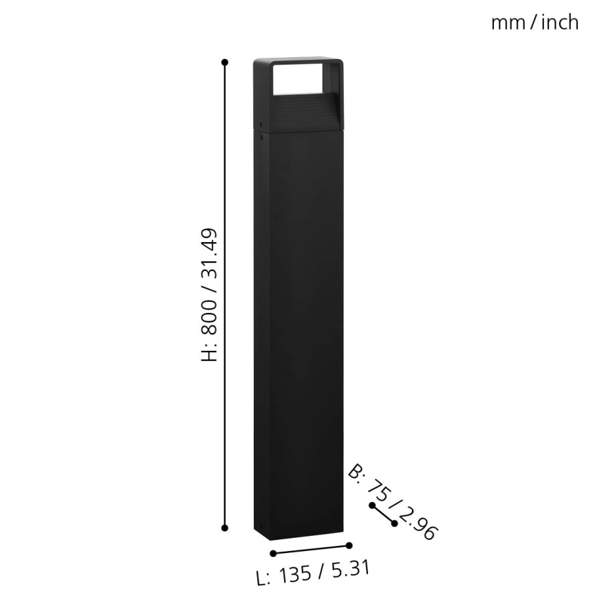 Eglo 65082 - LED Āra lampa DONINNI PRO LED/5W/230V 3000K 40 cm IP44 antracīta