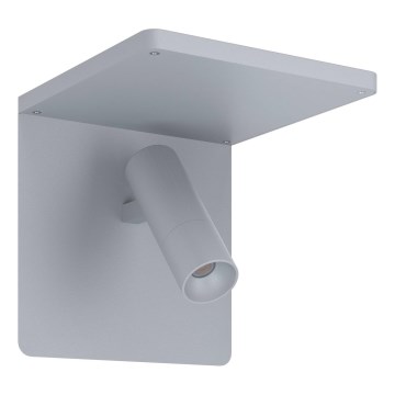 Eglo 67564 - LED Sienas lampa ar plauktu CIGLIE LED/8,1W/230V pelēka