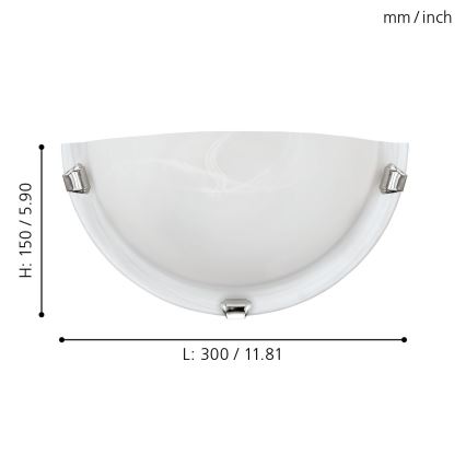 Eglo - sienas gaismeklis 1xE27/60W/230V ar alabastara stiklu