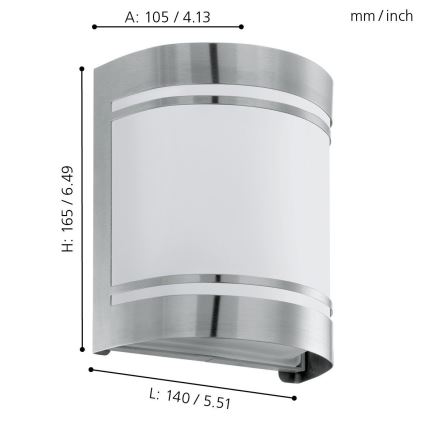 Eglo 74009 - Āra sienas lampa ROSADA 1xE27/40W/230V IP44