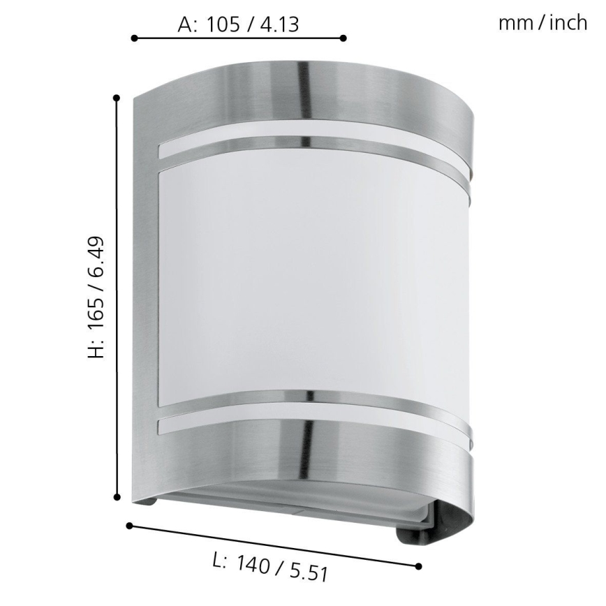 Eglo 74009 - Āra sienas lampa ROSADA 1xE27/40W/230V IP44