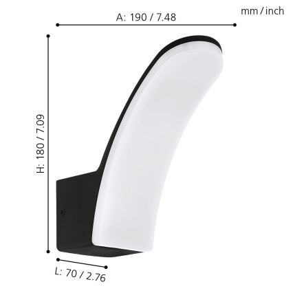 Eglo 74019 - LED Āra sienas lampa LACONELLA LED/11,5W/230V 3000K IP44