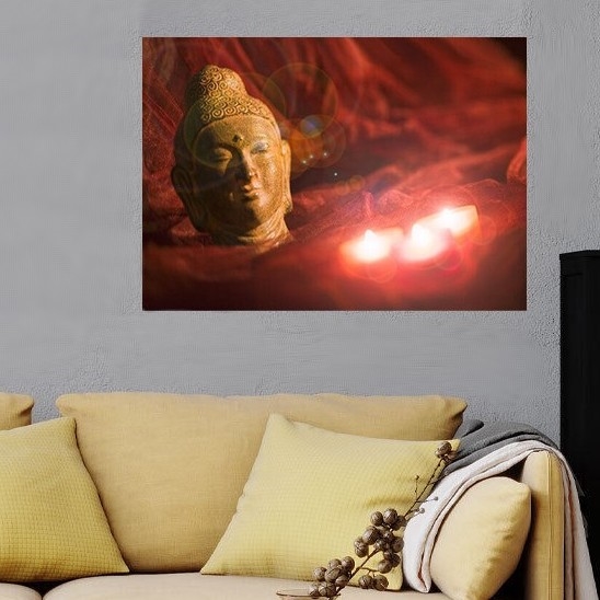 Eglo 75039 - LED Spīdošs dekoratīvs attēls BUDDHA 3xLED/0,02W/2xAA 30x45 cm