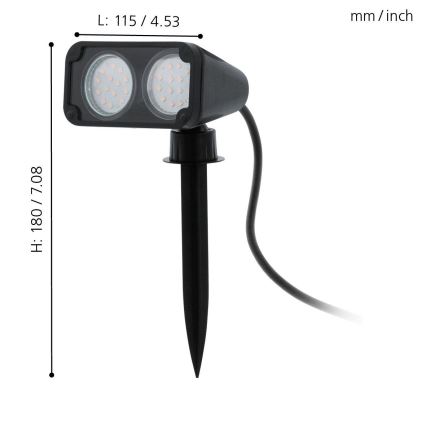 Eglo 75315 - LED Āra lampa NEMA 2xGU10/2,8W/230V 3000K IP44