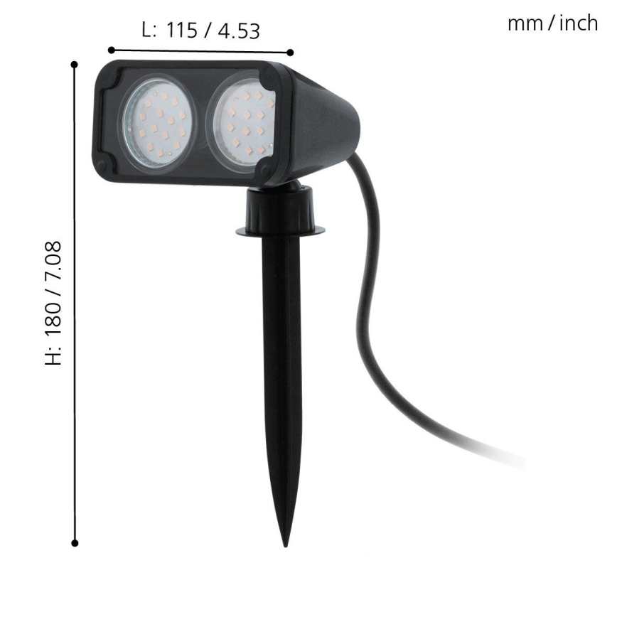 Eglo 75315 - LED Āra lampa NEMA 2xGU10/2,8W/230V 3000K IP44
