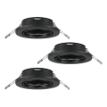 Eglo 75673 - KOMPLEKTS 3x Vannas istabas iegremdējama lampa AGULO 1xGU10/35W/230V IP23 melna