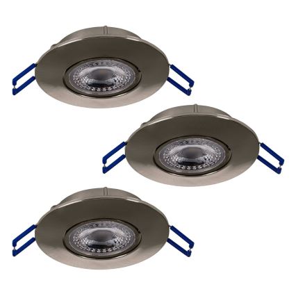 Eglo 75765 - KOMPLEKTS 3x LED Iegremdējama lampa ZUJAR LED/3,4W/230V matēts hroms
