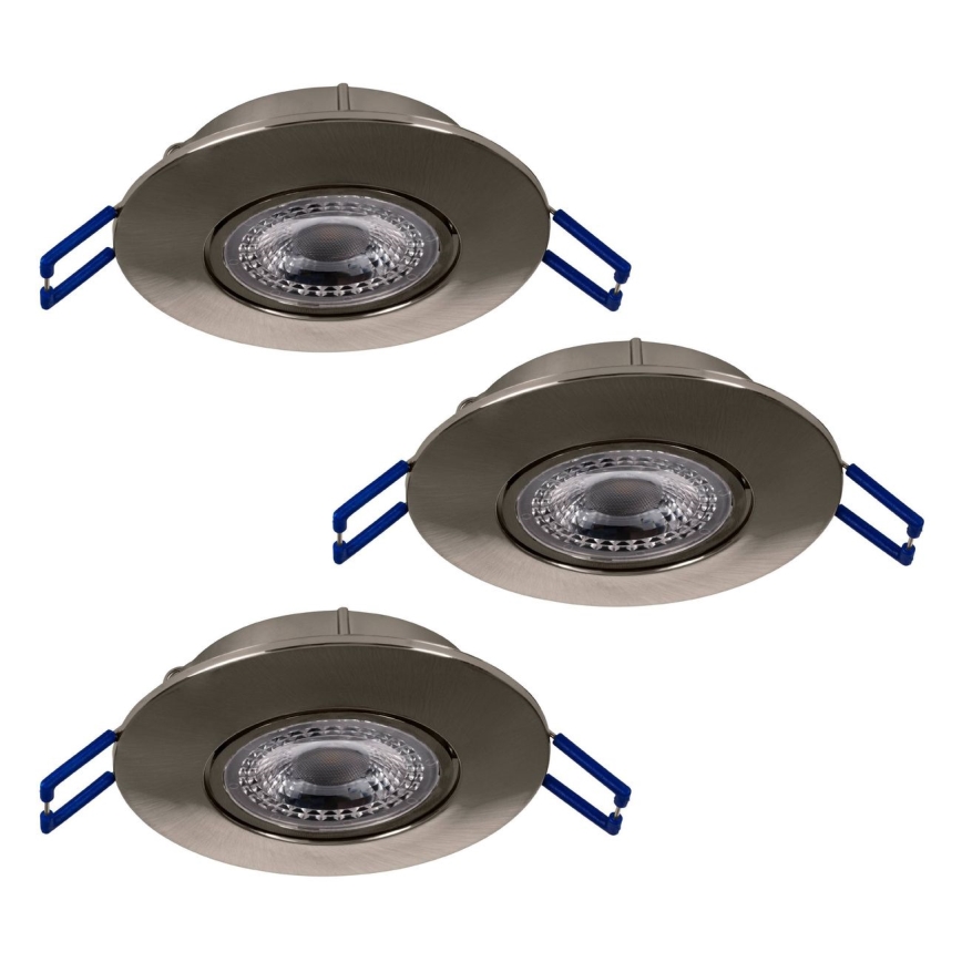 Eglo 75765 - KOMPLEKTS 3x LED Iegremdējama lampa ZUJAR LED/3,4W/230V matēts hroms