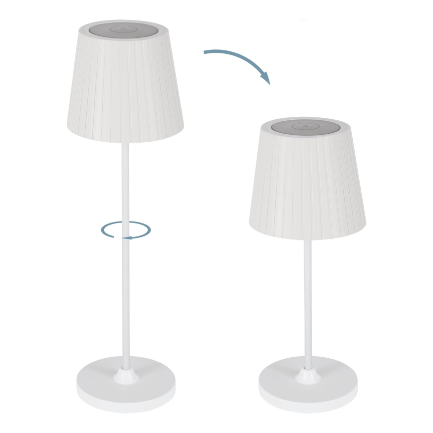 Eglo - regulējama LED āra uzlādējamā galda lampa LED/3,8W/5V 2400/3000/4000K 2000 mAh IP44 balta