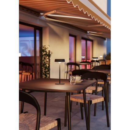 Eglo - LED regulējama saules uzlādējamā galda lampa ar skārienvadību LED/3W/5V 3000-6000K 1800 mAh IP44 melna