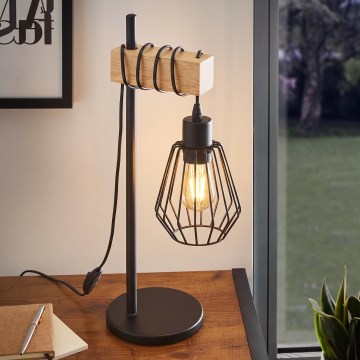 Eglo 780173 - Galda lampa TABODI 1xE27/40W/230V priede/melna
