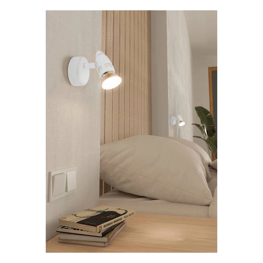 Eglo 780447 - LED Sienas starmetis SABADELL 1xGU10/2,8W/230V 3000K balta