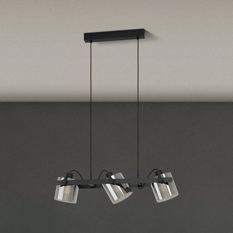 Eglo 780478 - Lustra ar auklu CALERINO 3xE27/40W/230V melna