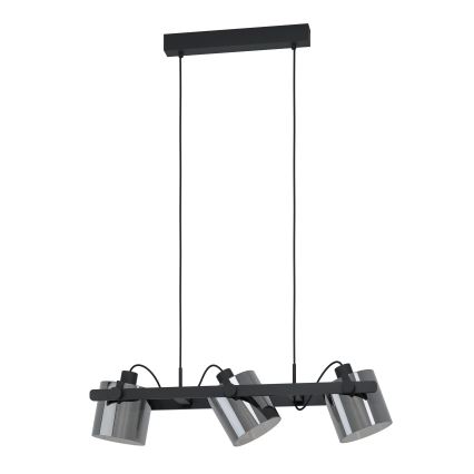 Eglo 780478 - Lustra ar auklu CALERINO 3xE27/40W/230V melna