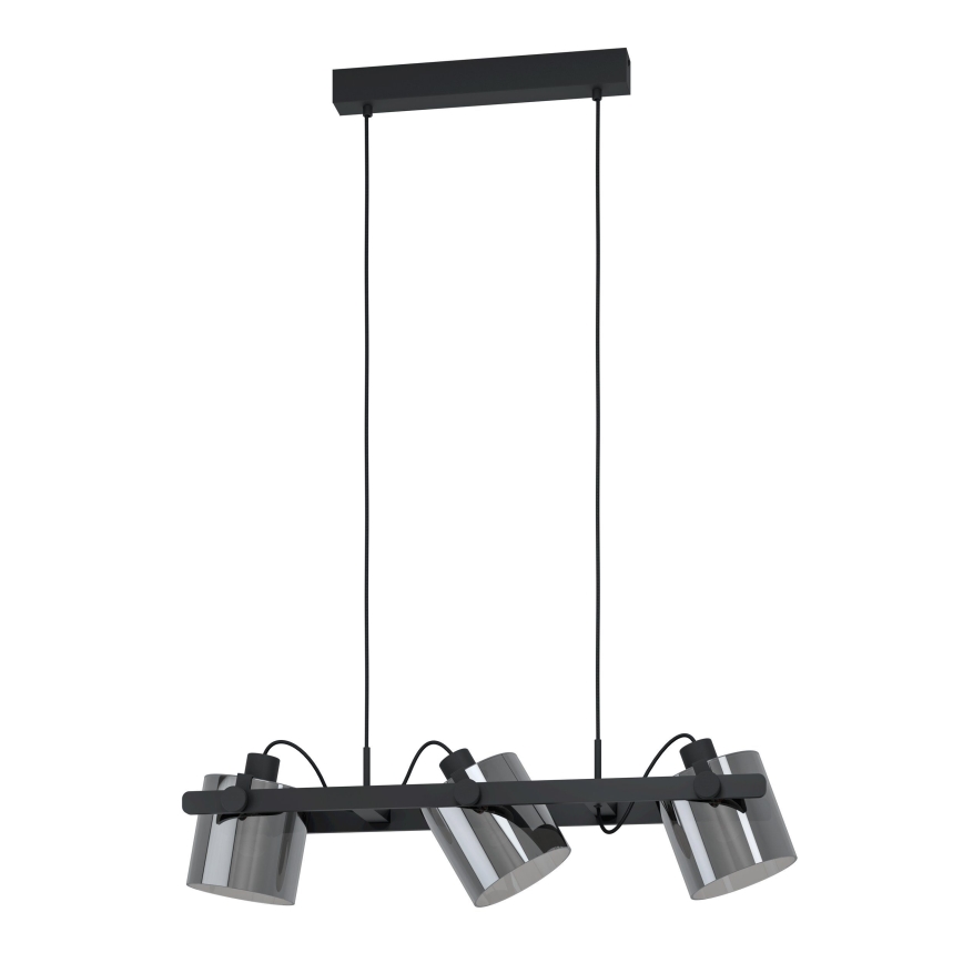 Eglo 780478 - Lustra ar auklu CALERINO 3xE27/40W/230V melna