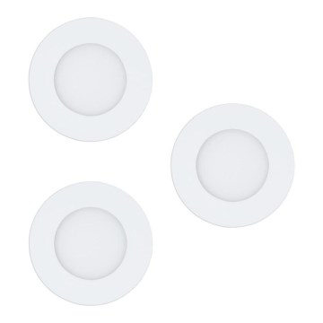 Eglo 78195 - Komplekts 3x iebūvējami LED griestu gaismekļi FUEVA LED/2,7W/230V diam. 8,5 cm