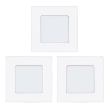 Eglo 78196 - komplekts 3x LED iebūvējamie griestu gaismekļi FUEVA LED/2,7W/230V 8,5x8,5 cm
