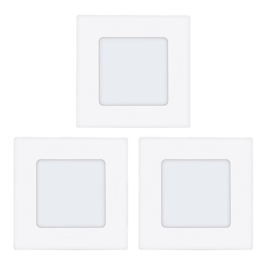 Eglo 78196 - komplekts 3x LED iebūvējamie griestu gaismekļi FUEVA LED/2,7W/230V 8,5x8,5 cm