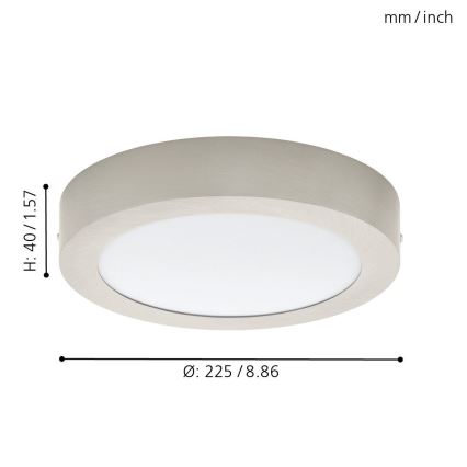 Eglo 78214 - LED griestu gaismeklis FUEVA LED/16,5W/230V diam. 22,5 cm