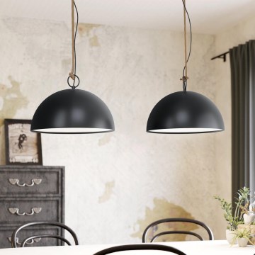 Eglo 78444 - Lustra ar auklu HODSOLL 2xE27/40W/230V melna/brūna