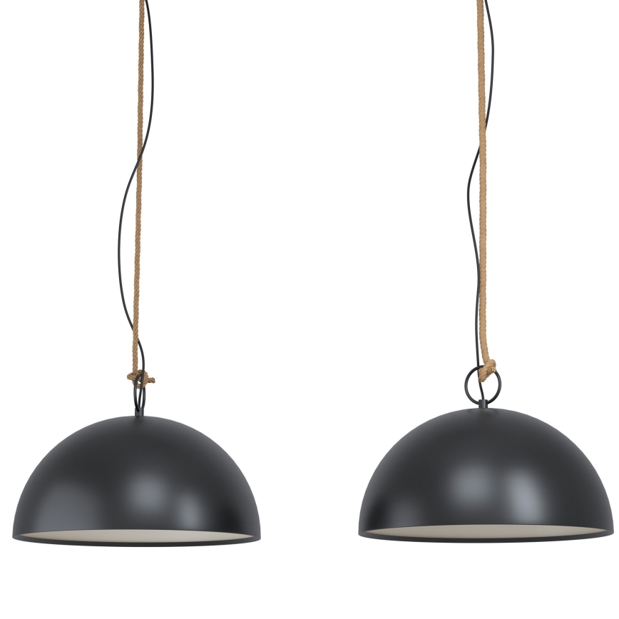 Eglo 78444 - Lustra ar auklu HODSOLL 2xE27/40W/230V melna/brūna