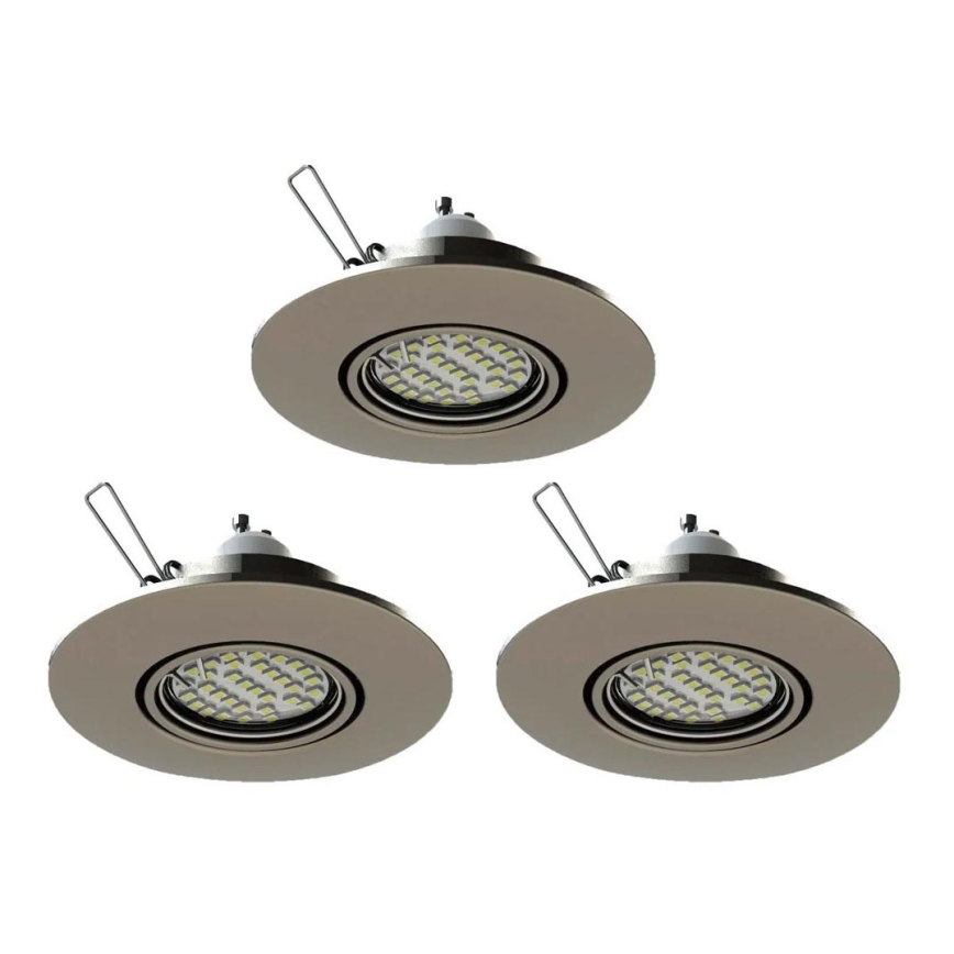 Eglo 78705 - KOMPLEKTS 3x LED Iegremdējama lampa PENETO 1xGU10/3,3W/230V matēts hroms