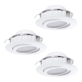 Eglo 78755 - KOMPLEKTS 3x LED Iegremdējama lampa PINEDA 1xLED/6W/230V 3000K balta