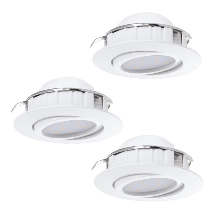 Eglo 78755 - KOMPLEKTS 3x LED Iegremdējama lampa PINEDA 1xLED/6W/230V 3000K balta