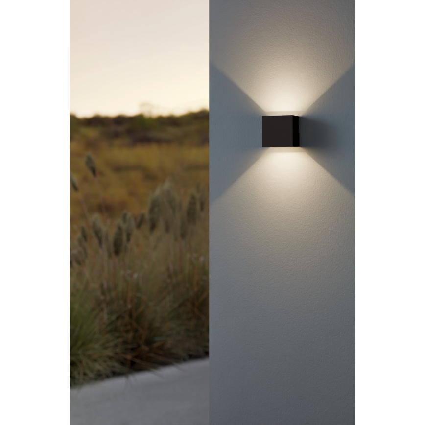 Eglo 79215 - LED Āra sienas lampa CALPINO 2xLED/3,3W/230V 3000K IP54 melna