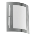 Eglo 79282 - Āra sienas lampa CITY 1xE27/60W/230V spīdīgi hromēts IP44