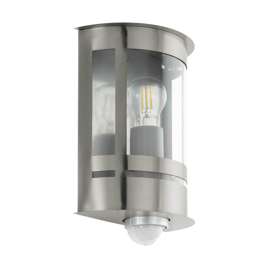 Eglo 79286 - Āra sienas lampa ar krēslas un kustības sensoru TRIBANO 1xE27/60W/230V IP44