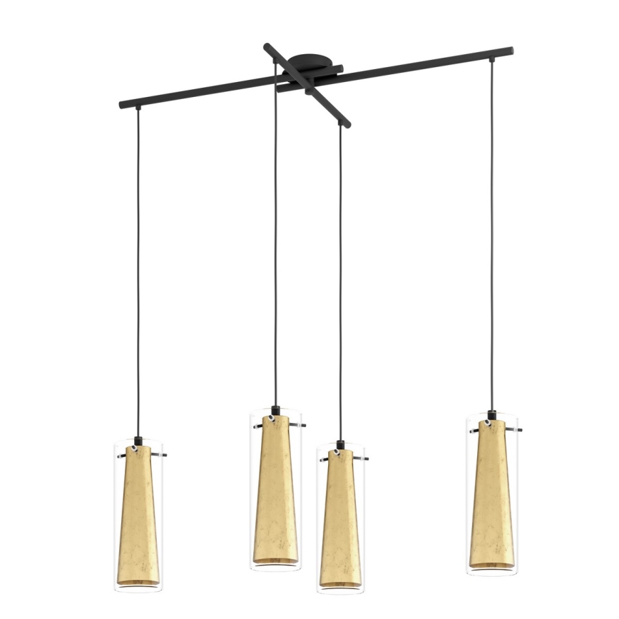Eglo 79344 - Lustra ar auklu PINTO GOLD 4xE27/40W/230V zelta