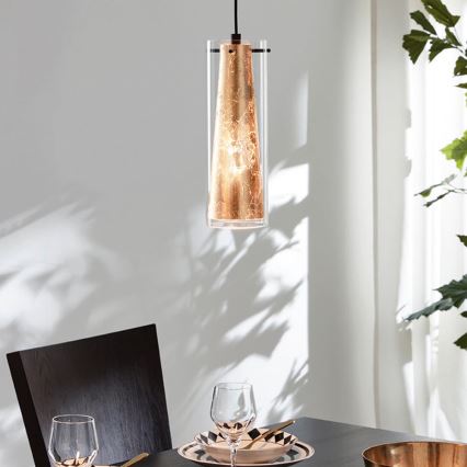 Eglo 79344 - Lustra ar auklu PINTO GOLD 4xE27/40W/230V zelta