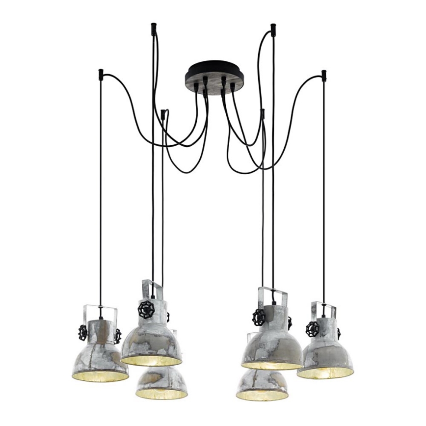 Eglo 79364 - Lustra uz auklas BARNSTAPLE 6xE27/40W/230V