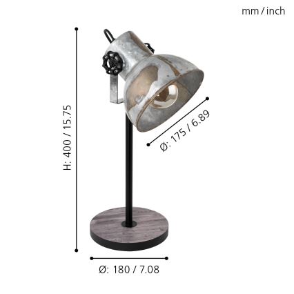 Eglo 79365 - Galda lampa BARNSTAPLE 1xE27/40W/230V