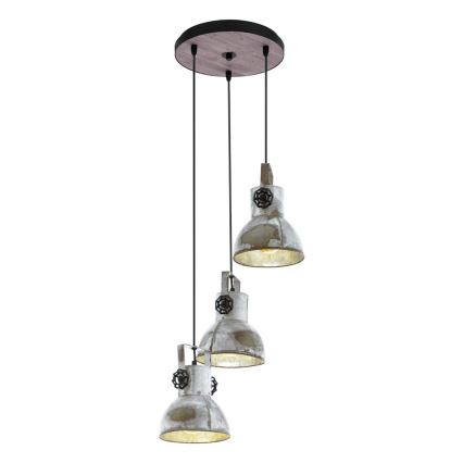 Eglo 79371 - Pakarināmais gaismeklis uz vada BARNSTAPLE 3xE27/40W/230V brūns/patina