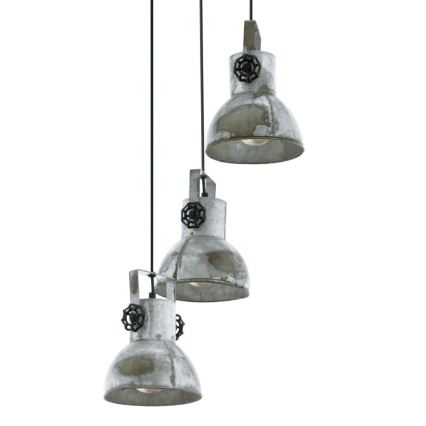 Eglo 79371 - Pakarināmais gaismeklis uz vada BARNSTAPLE 3xE27/40W/230V brūns/patina