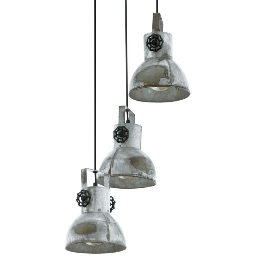 Eglo 79371 - Pakarināmais gaismeklis uz vada BARNSTAPLE 3xE27/40W/230V brūns/patina